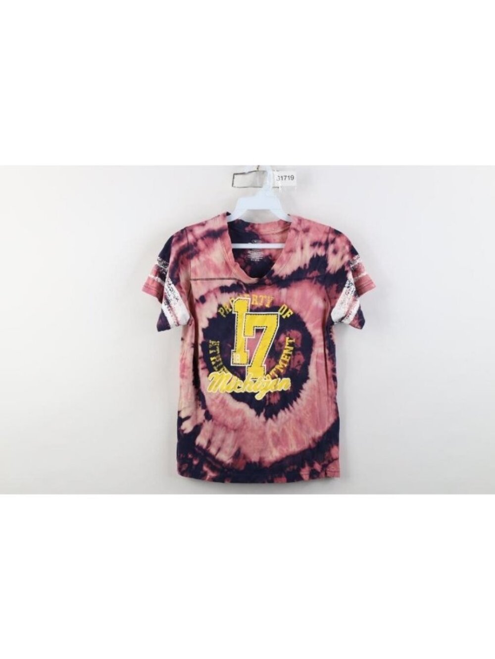 Vintage Y2K Girls 14/16 Acid Wash University of Michigan Football Jersey T-Shirt